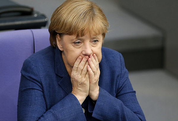 Angela Merkel thinking